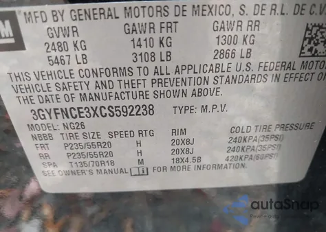 2012 Cadillac Srx Premium Collection z USA, uszkodzony, nr VIN 3GYFNCE3XCS592238